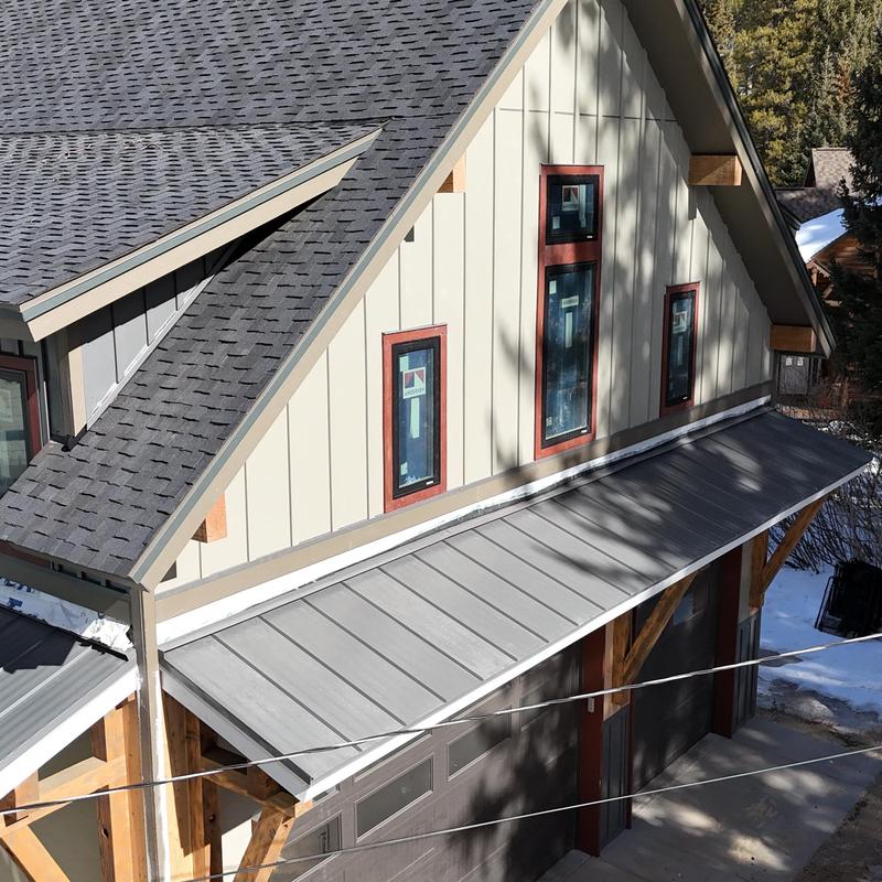 CertainTeed asphalt shingle roof and metal garage awning CertainTeed asphalt shingle roof and metal garage awning