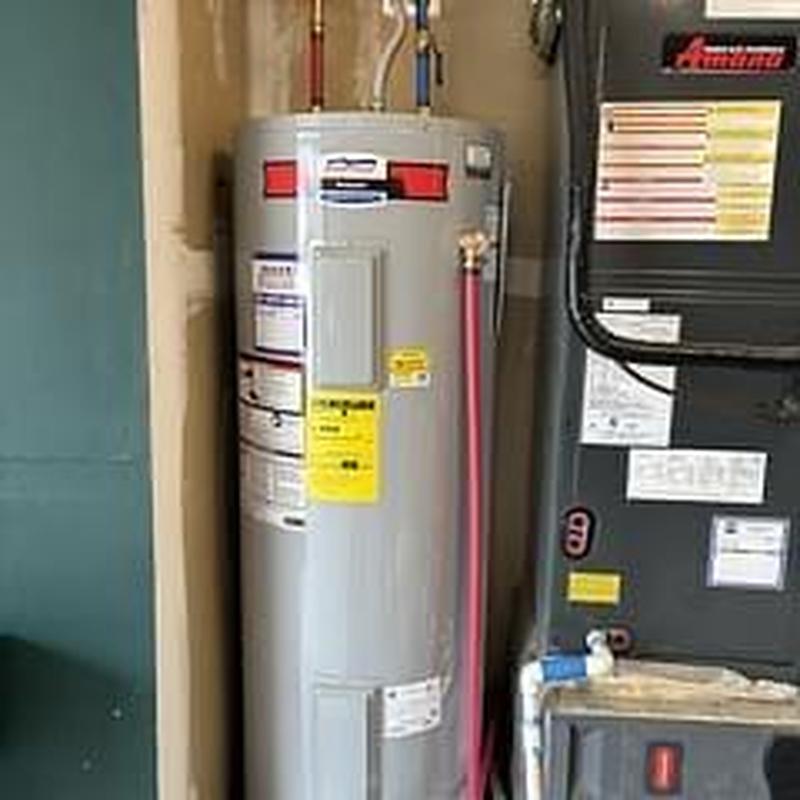 Electric 50-gallon tall water heater installation