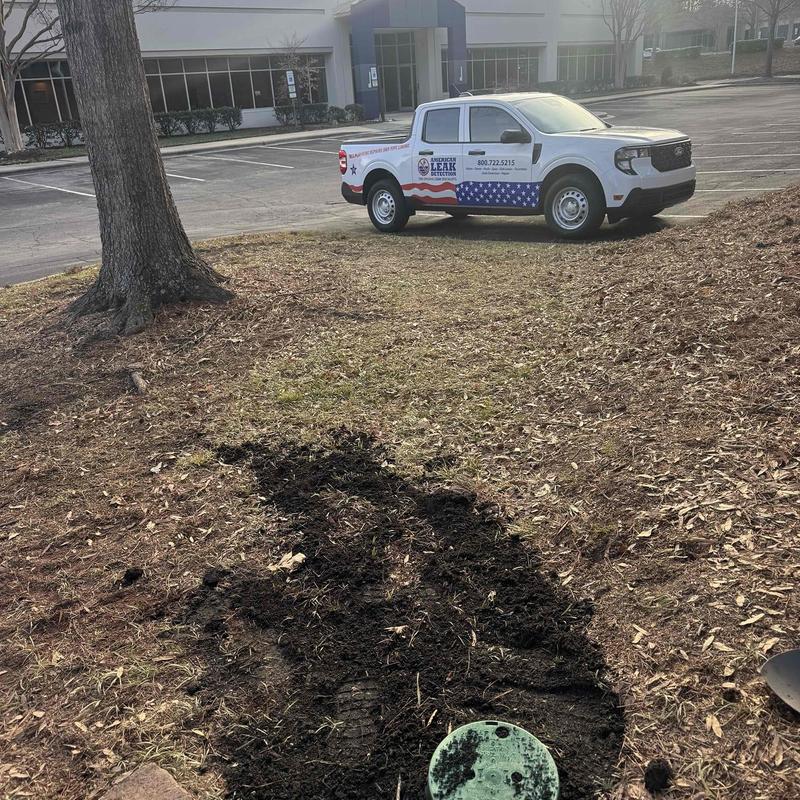 Copper piping with valves excavation and inspection site Copper piping with valves excavation and inspection site