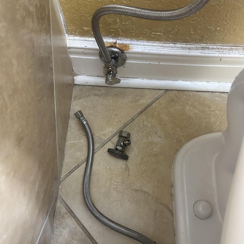 Toilet shut-off valve and supply line replacement in corner Toilet shut-off valve and supply line replacement in corner