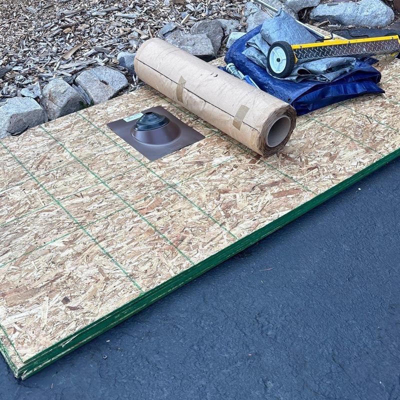 Roof vent installation prep with plywood decking Roof vent installation prep with plywood decking