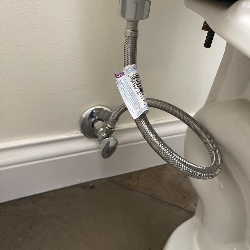 Toilet angle stop valve with braided hose connection