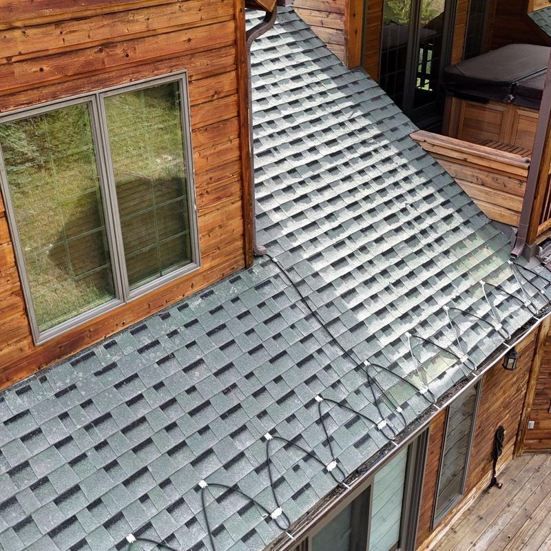 Asphalt shingle roof with heat tape inspection Asphalt shingle roof with heat tape inspection