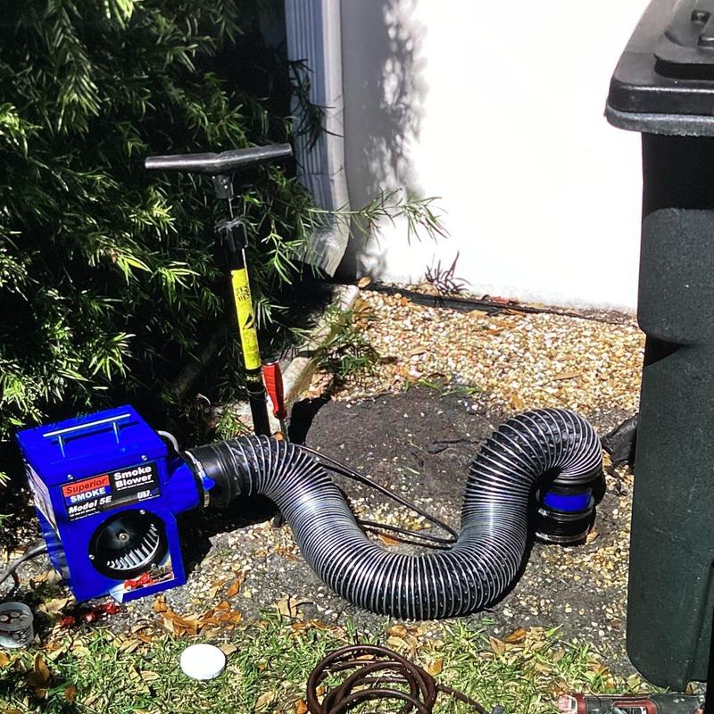 Smoke blower with hose for drain smoke test