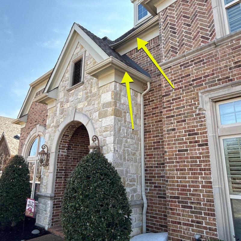 Seamless Herringbone gutters replaced on brick home