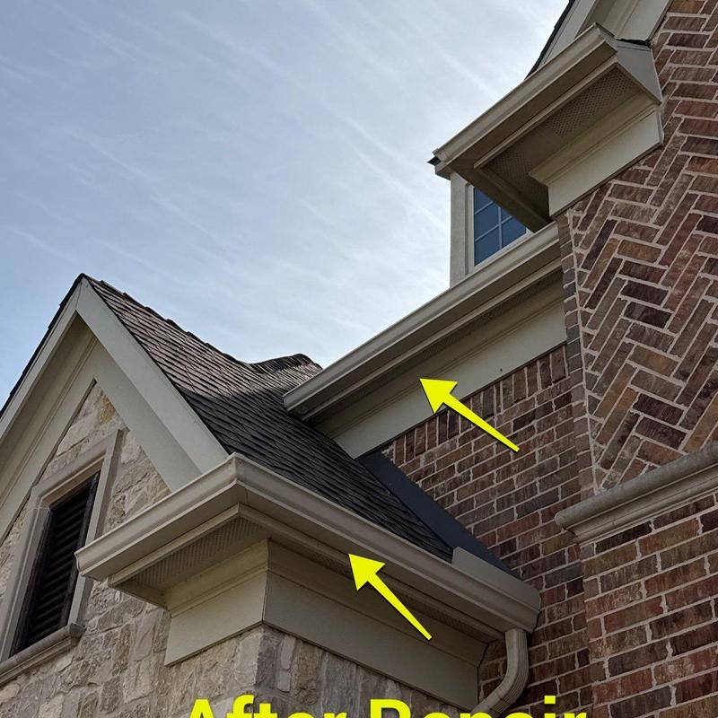 Seamless Herringbone gutters replacement on brick house