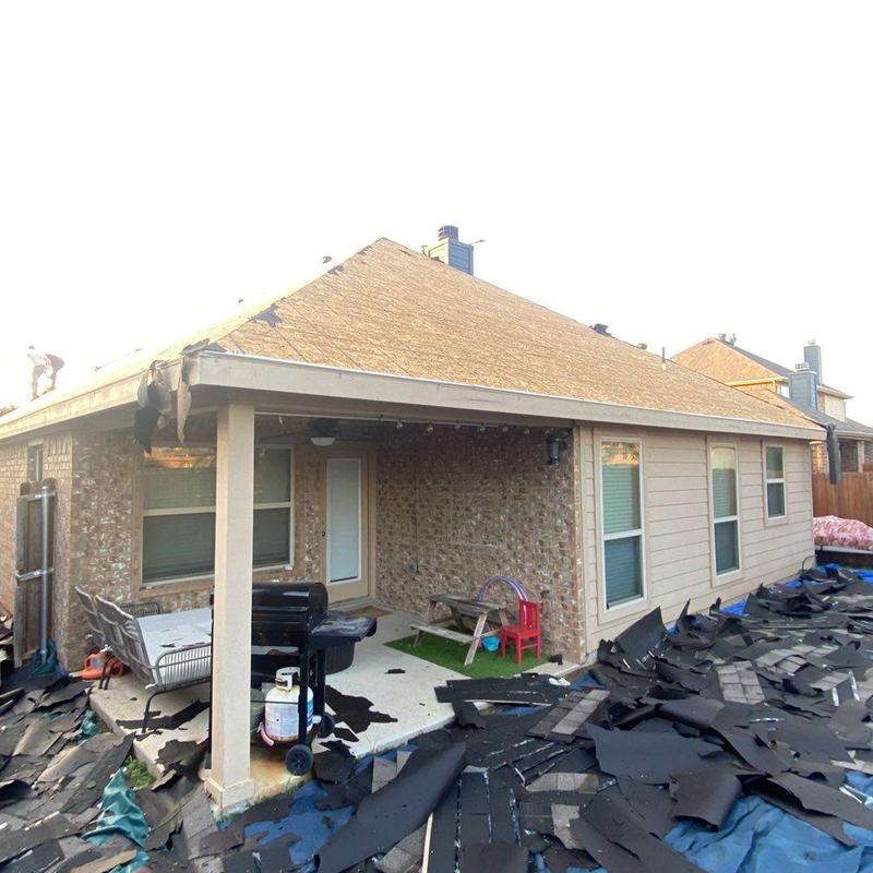 GAF Timberline HDZ shingle roof replacement debris