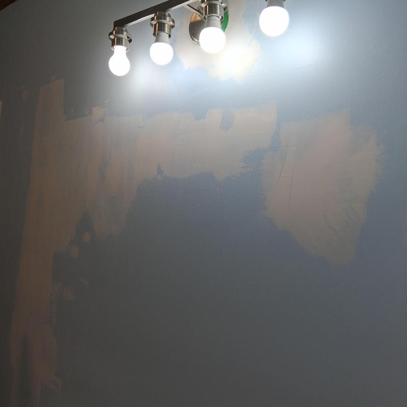 Sheetrock patching under bathroom light fixture