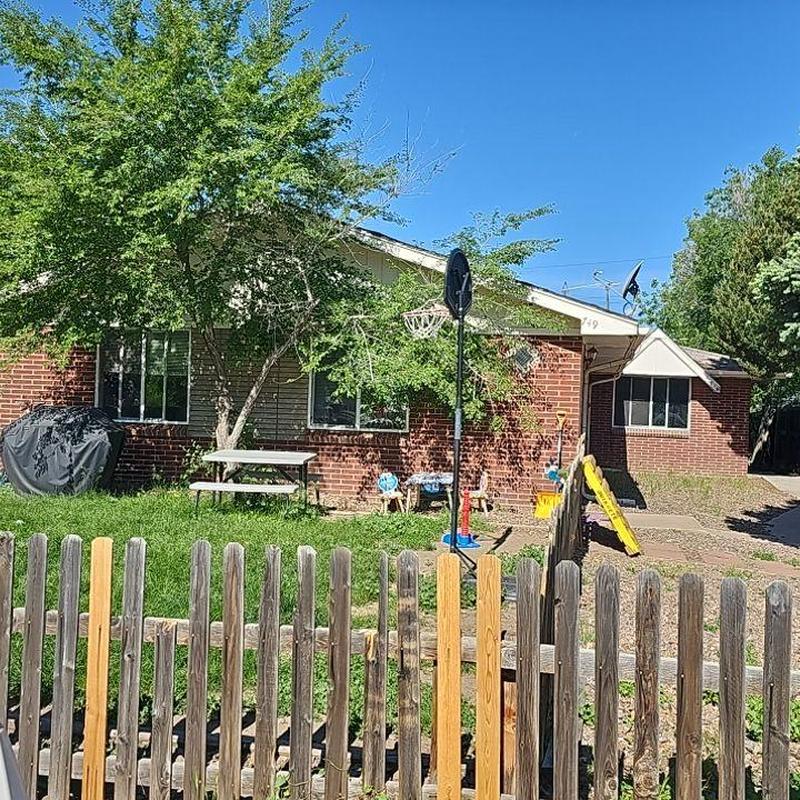 Wooden fence posts replaced in residential yard Wooden fence posts replaced in residential yard