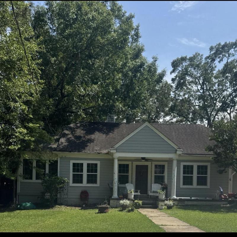 Asphalt shingle roof inspection on residential house