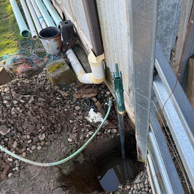 Yard hydrant installation with excavation and testing