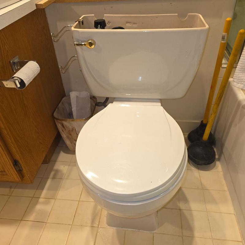 Toilet tank with flapper and supply line replacement