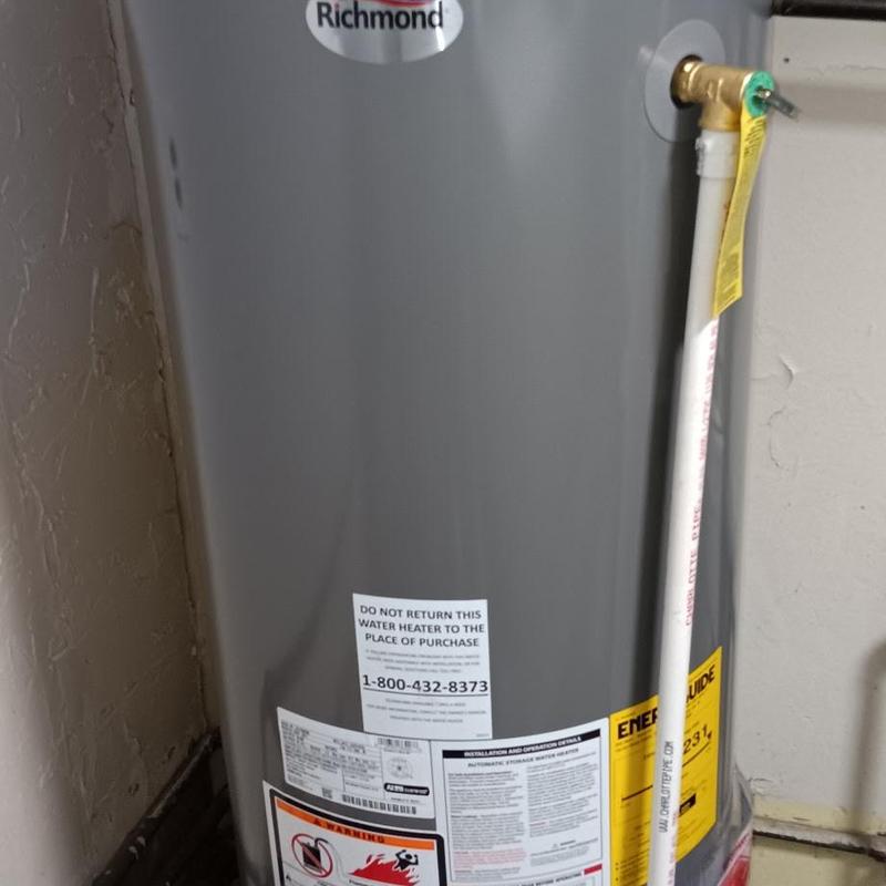 Water heater with pressure relief valve installed