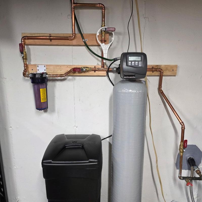Sterling 45k water softener with whole house filter installed