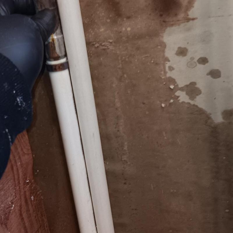 PVC water supply pipe with metal coupling repair