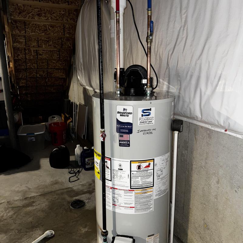 50 gallon power vent water heater with copper and pex pipes