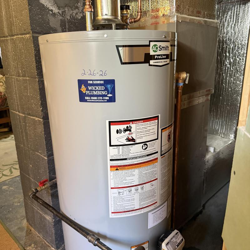 AO Smith water heater with plumbing connections AO Smith water heater with plumbing connections