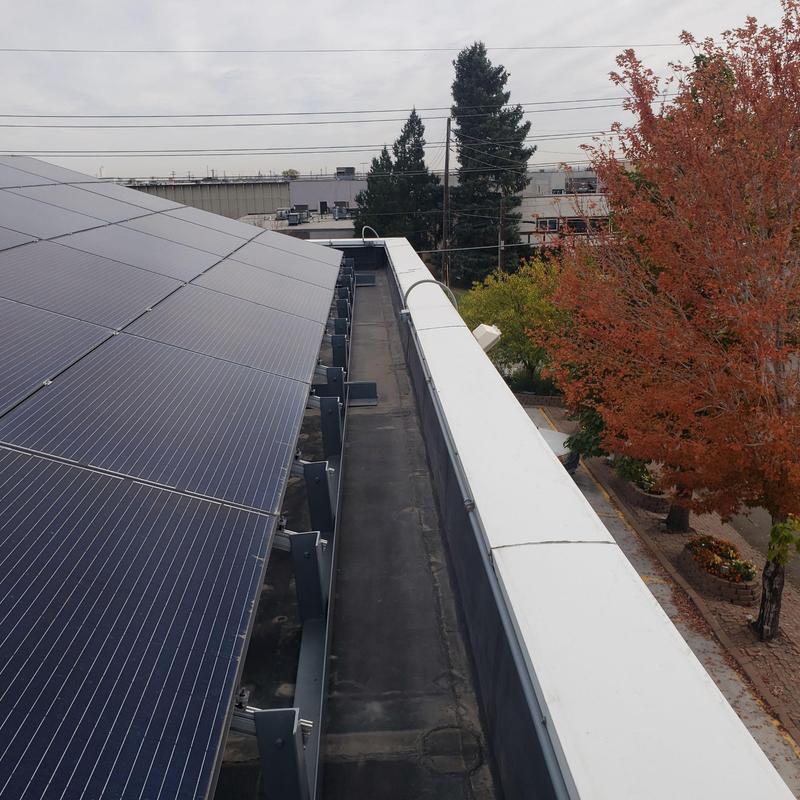 Solar panel mounting on EPDM flat roof in Denver Solar panel mounting on EPDM flat roof in Denver