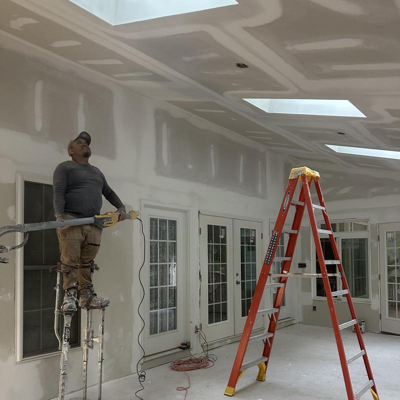 Drywall installation in living space with skylights Drywall installation in living space with skylights