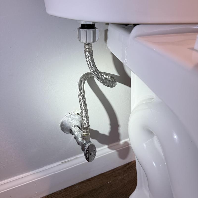 Toilet water supply line and shutoff valve installation Toilet water supply line and shutoff valve installation