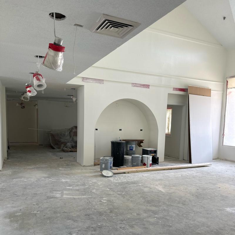 Drywall installation and painting prep in hotel remodel Drywall installation and painting prep in hotel remodel