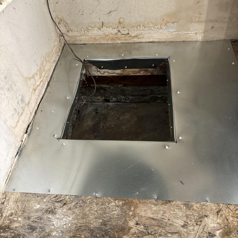 Ductwork access panel metal installation