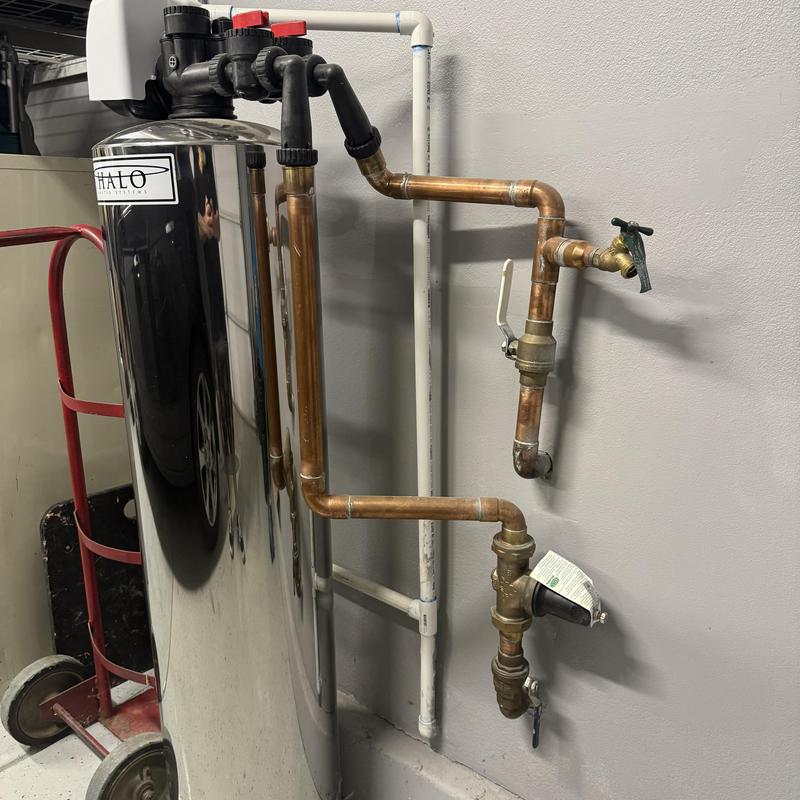 Halo 5 water filtration system with brass valves installation