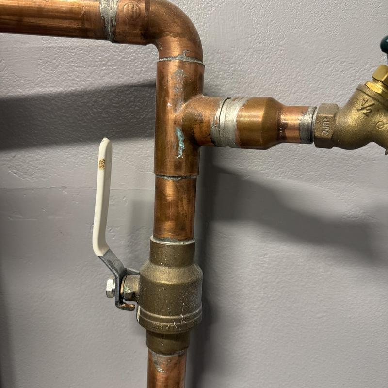 14 brass ball valve installation on copper piping