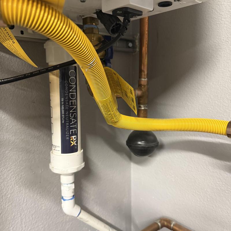 Navien 240A water heater installation with condensate neutralizer