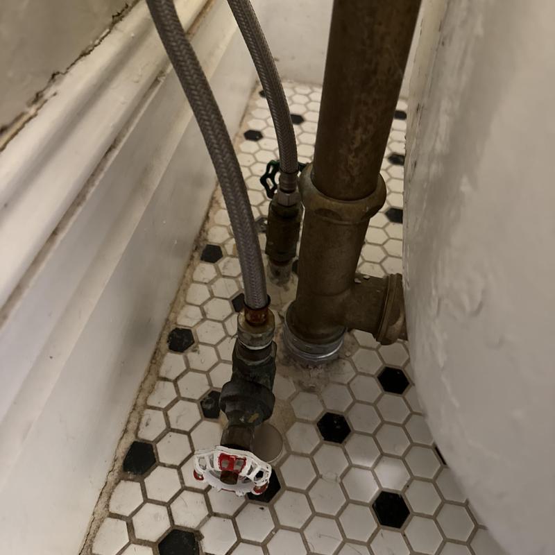 Toilet fill valve with supply line and shutoff valve