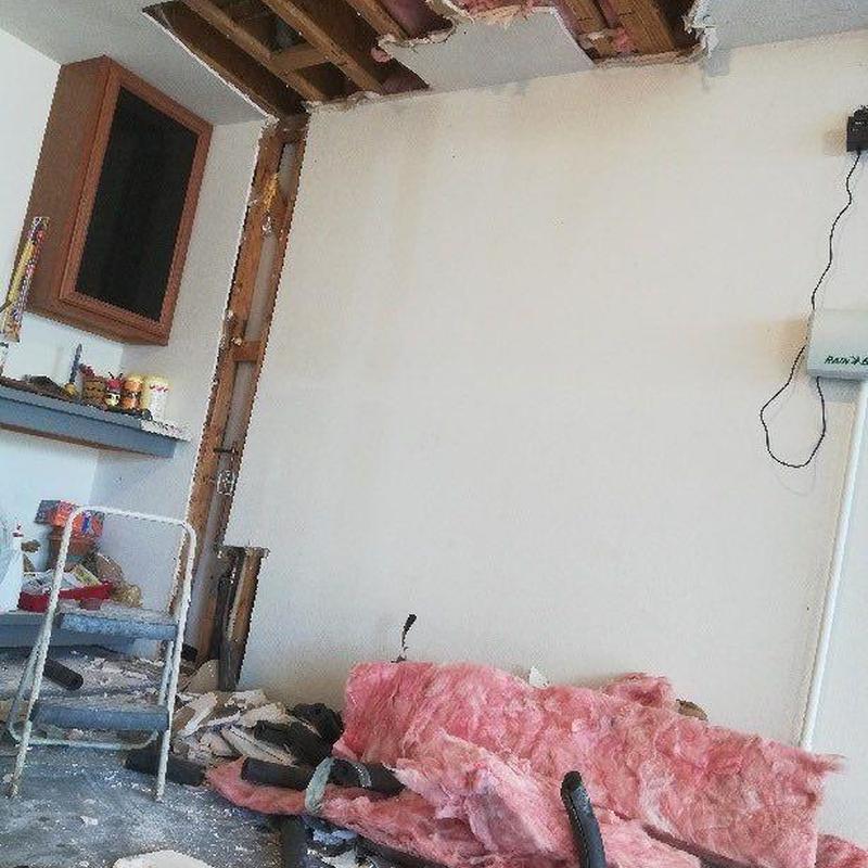 Garage ceiling drywall and insulation removal