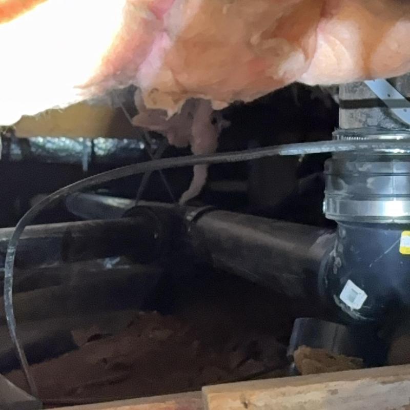 3-inch ABS sewer drain pipe under crawlspace