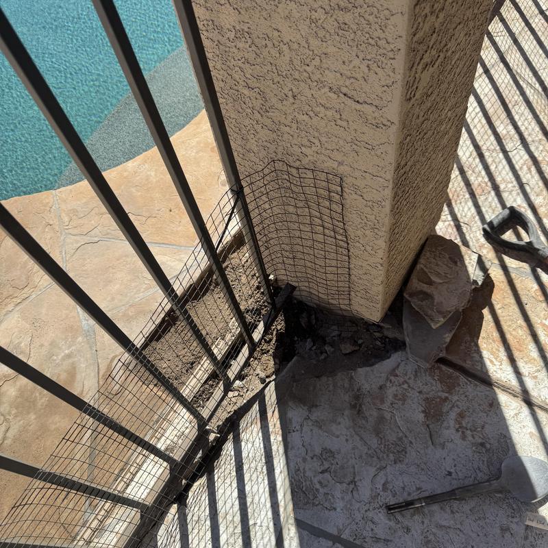 Three-quarter inch waterline beside pool and fence repair in Goodyear