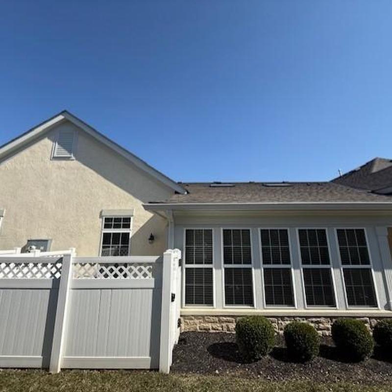 Asphalt shingle roof and rear patio door ceiling Asphalt shingle roof and rear patio door ceiling