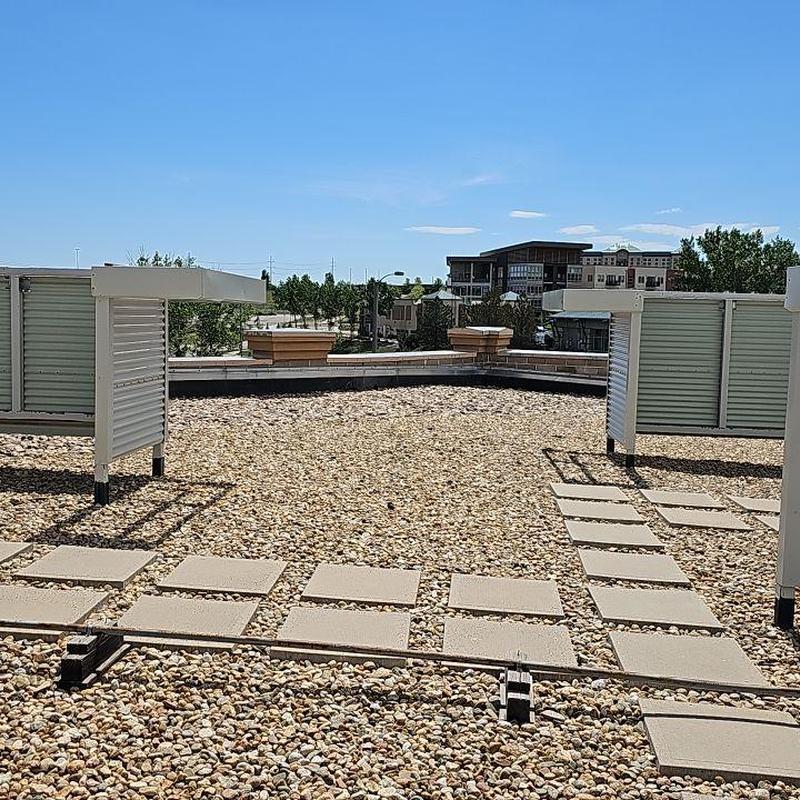 EPDM flat roof with HVAC unit corner flashing EPDM flat roof with HVAC unit corner flashing