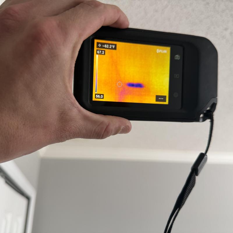 Thermal imaging camera showing temperature anomaly