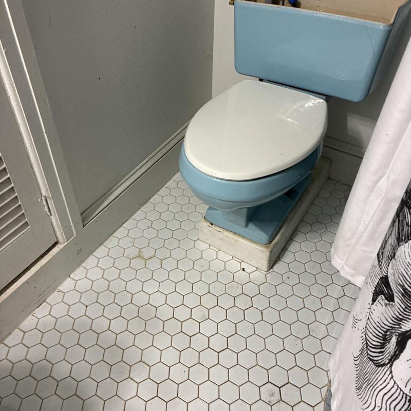 Toilet replacement with wax ring and supply line installation