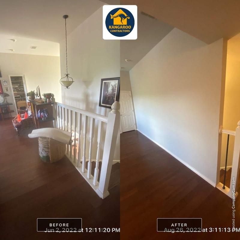 Stairway wall built to replace railing for soundproofing