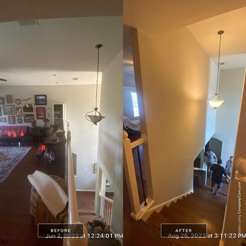 Stairway soundproof wall and tile riser installation