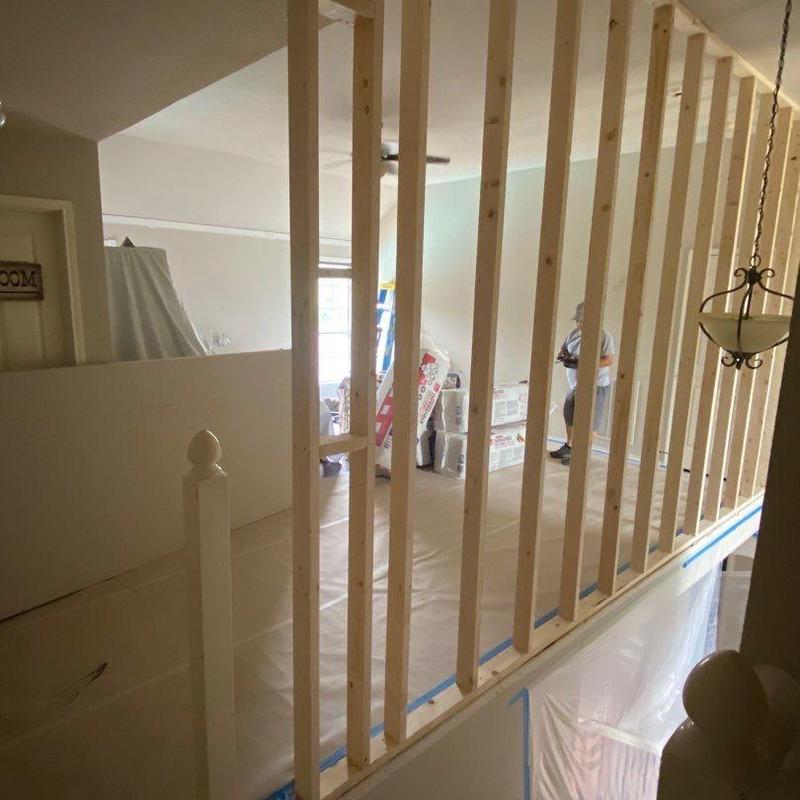 Stairway wall framing for soundproofing installation