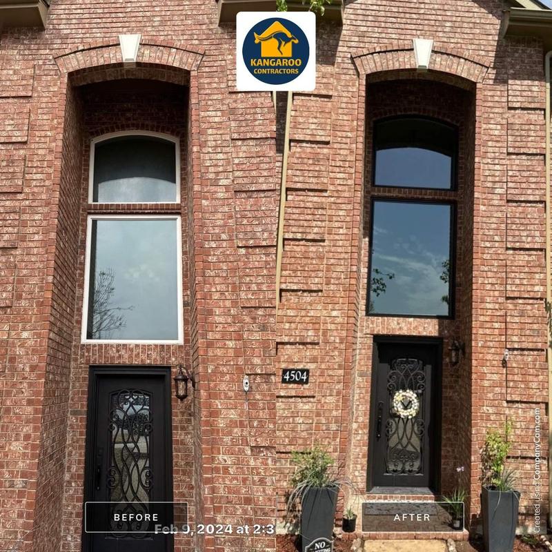 Burris vinyl windows with black exterior frames