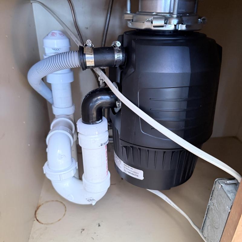 InSinkErator garbage disposal with updated drain piping