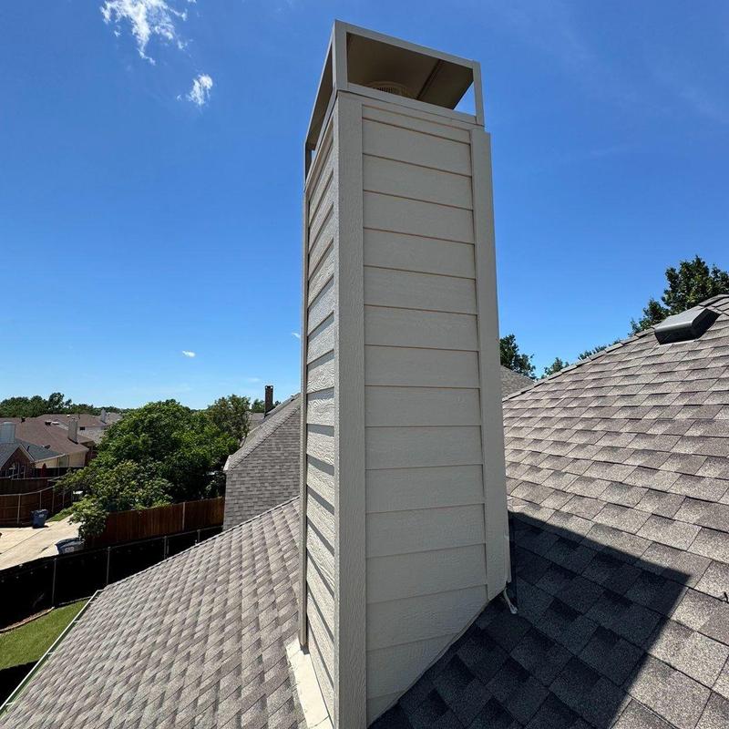 LP SmartSide chimney chase siding with vapor barrier LP SmartSide chimney chase siding with vapor barrier