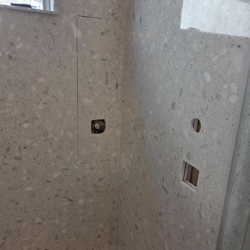 Delta shower mixing valve mount with wall cutouts