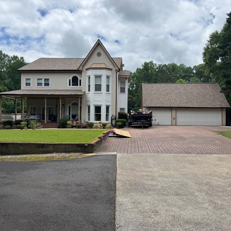 Asphalt shingle roof replacement on residential home