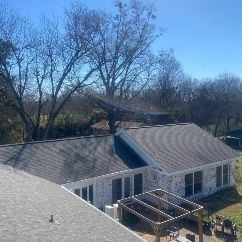 Asphalt shingle roofing inspection on residential house