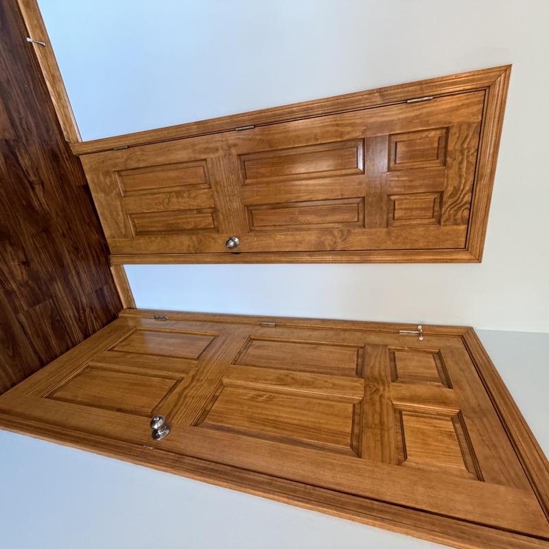 Wooden doors and trim with stain and new floors