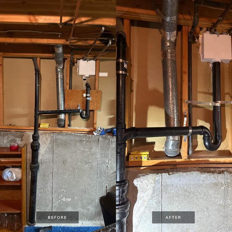 Waste line upgrade from 1.5 to 2 inches for standpipe