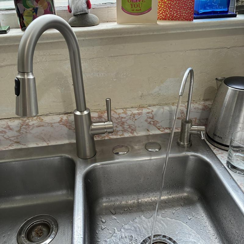 Kitchen drinking water system and faucet installation