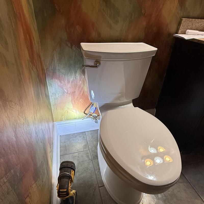 Toilet and flange replacement in bathroom corner